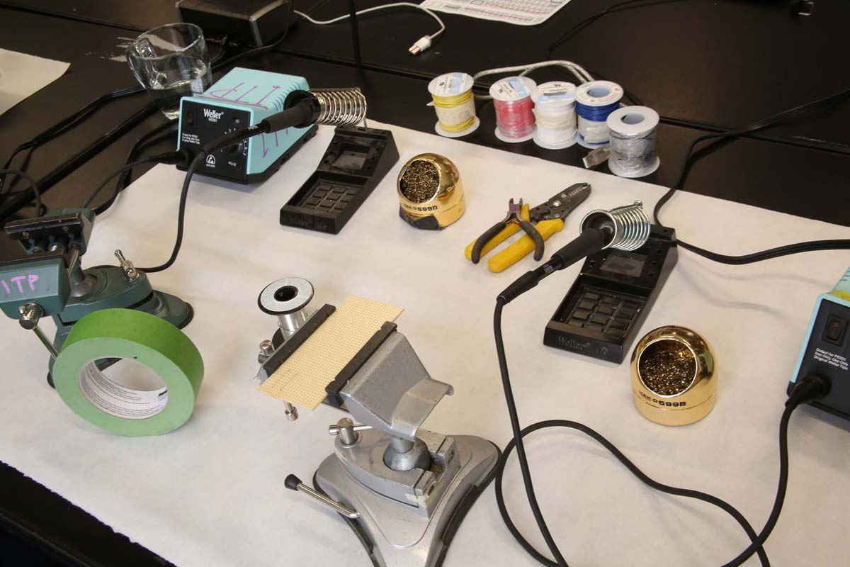 a display of soldering equipment